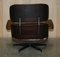 Artsome Brown Leather Armchair & Ottoman with Bentwood Frame, Set of 2 13