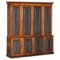 Victorian Hardwood & Embossed Leather Library Bookcase 1