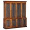 Victorian Hardwood & Embossed Leather Library Bookcase, Image 1