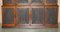 Viktorianisches Bibliotheks-Bücherregal aus Hartholz & geprägtem Leder 8