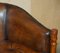 Butacas Chesterfield Tub Club de Thomas Chippendale de cuero marrón teñido a mano, años 20. Juego de 6, Imagen 6