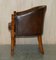 Thomas Chippendale Chesterfield Tub Club Armchairs in Hand Dyed Brown Leather, 1920s, Set of 6 11