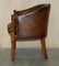 Thomas Chippendale Chesterfield Tub Club Armchairs in Hand Dyed Brown Leather, 1920s, Set of 6, Image 18