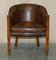 Thomas Chippendale Chesterfield Tub Club Armchairs in Hand Dyed Brown Leather, 1920s, Set of 6, Image 3