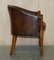 Thomas Chippendale Chesterfield Tub Club Armchairs in Hand Dyed Brown Leather, 1920s, Set of 6 13