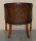 Thomas Chippendale Chesterfield Tub Club Armchairs in Hand Dyed Brown Leather, 1920s, Set of 6 12