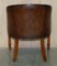 Thomas Chippendale Chesterfield Tub Club Sessel aus Handgefärbtem Braunem Leder, 1920er, 6 . Set 12