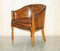 Thomas Chippendale Chesterfield Tub Club Armchairs in Hand Dyed Brown Leather, 1920s, Set of 6, Image 16