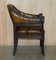 Art Nouveau Carved Brown Leather Library Desk Chair, 1880s, Image 15