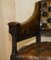 Art Nouveau Carved Brown Leather Library Desk Chair, 1880s, Image 6