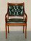 Chesterfield Tufted Green Leather Captains Directors Library Reading Desk Chair 2