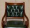 Chesterfield Tufted Green Leather Captains Directors Library Reading Desk Chair 3