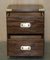 Kennedy Military Campaign Bedside Table Drawers from Harrods London, Set of 2 15