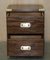 Kennedy Military Campaign Bedside Table Drawers from Harrods London, Set of 2, Image 15