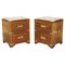 Kennedy Military Campaign Bedside Table Drawers from Harrods London, Set of 2 1