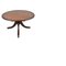 Mesa de centro victoriana abatible de cuero marrón con base trípode tallada con ruedas, Imagen 1