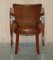 Art Deco Brown Leather Office Desk Chair Sculpted Frame from Ralph Lauren 15