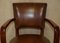 Art Deco Brown Leather Office Desk Chair Sculpted Frame from Ralph Lauren, Image 3