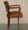 Art Deco Brown Leather Office Desk Chair Sculpted Frame from Ralph Lauren, Image 14