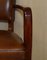 Art Deco Brown Leather Office Desk Chair Sculpted Frame from Ralph Lauren 9