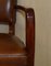 Art Deco Brown Leather Office Desk Chair Sculpted Frame from Ralph Lauren, Image 9