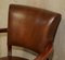 Art Deco Brown Leather Office Desk Chair Sculpted Frame from Ralph Lauren, Image 5