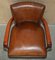 Art Deco Brown Leather Office Desk Chair Sculpted Frame from Ralph Lauren 10