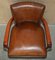 Art Deco Brown Leather Office Desk Chair Sculpted Frame from Ralph Lauren, Image 10