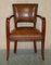 Art Deco Brown Leather Office Desk Chair Sculpted Frame from Ralph Lauren, Image 2