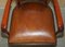 Art Deco Brown Leather Office Desk Chair Sculpted Frame from Ralph Lauren 11