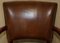 Art Deco Brown Leather Office Desk Chair Sculpted Frame from Ralph Lauren 4