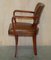 Art Deco Brown Leather Office Desk Chair Sculpted Frame from Ralph Lauren, Image 16