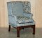 Thomas Chippendale Hand Carved Wingback Armchair, 1820s, Image 2