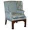 Thomas Chippendale Hand Carved Wingback Armchair, 1820s 1