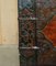 Baule antico o baule in lino dipinto in policromia, drago cinese tibetano, Immagine 6