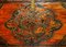 Baule antico o baule in lino dipinto in policromia, drago cinese tibetano, Immagine 9