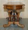 Antique Carved Burl Walnut and Green Leather Coffee Table, 1880, Image 13