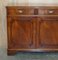Vintage Flamed Hardwood Sideboard Bookcase with Three Large Drawers 3