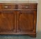 Vintage Flamed Hardwood Sideboard Bookcase with Three Large Drawers 4