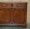 Vintage Flamed Hardwood Sideboard Bookcase with Three Large Drawers, Image 4