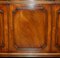 Vintage Flamed Hardwood Sideboard Bookcase with Three Large Drawers, Image 9
