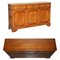 Vintage Flamed Hardwood Sideboard Bookcase with Three Large Drawers 2