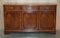 Vintage Flamed Hardwood Sideboard Bookcase with Three Large Drawers, Image 1