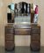 Art Deco Oak & Burr Walnut Dressing Table with Mirror, 1930s 19