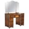 Art Deco Oak & Burr Walnut Dressing Table with Mirror, 1930s, Image 1