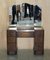 Art Deco Oak & Burr Walnut Dressing Table with Mirror, 1930s, Image 2