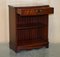 Flamed Hardwood Bow Fronted Dwarf Open Library Bookcase with Single Drawer 16