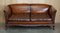 Large Victorian Brown Leather Chesterfield Sofa from Howard & Sons 3