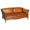 Grand Canapé Chesterfield Victorien en Cuir Marron de Howard & Sons 1