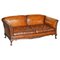 Large Victorian Brown Leather Chesterfield Sofa from Howard & Sons 1